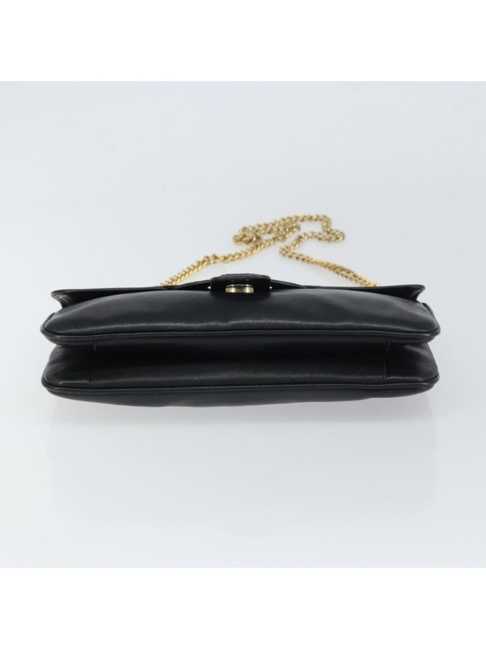 Authentic CELINE Chain Shoulder Bag Leather Black Gold - Picture 12 of 16